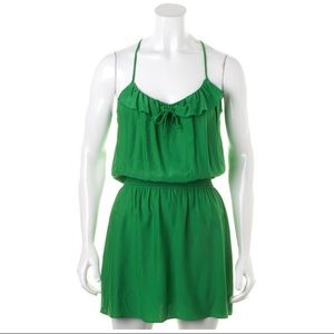 Parker Green Silk Dress small